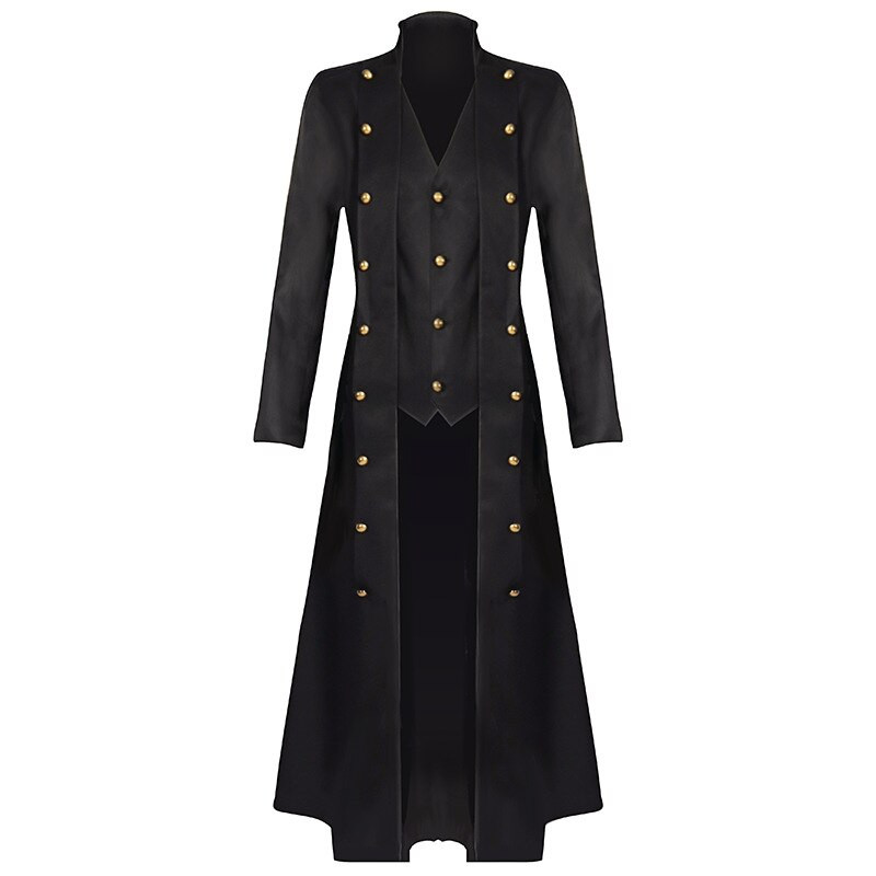 Ανδρικά Steampunk Vintage μακριά καμπαρντίνα Gothic Victorian Frock Coat Ομοιόμορφα μεσαιωνικά ρετρό τζάκετ Ανδρική αποκριάτικη στολή Cosplay