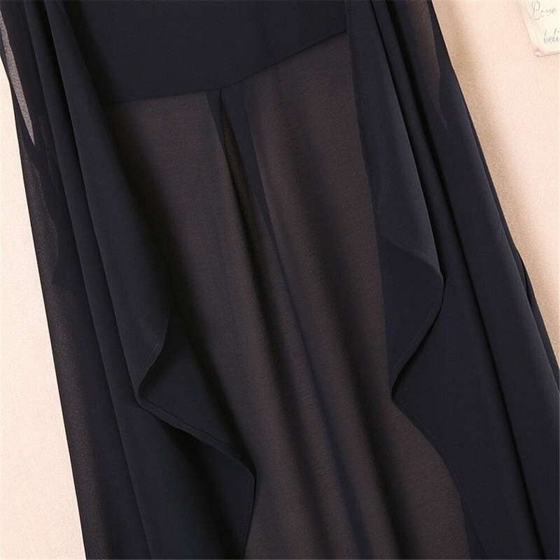 Εξωτερικά ενδύματα σέξι μακριά ντραπέ ανοιχτή βελονιά Vintage σιφόν γιλέκα Γυναικεία Holiday Street Μασίφ Μαύρα Γλυκό Λεπτό Καλοκαιρινό Νεράιδα με όλα τα ματς