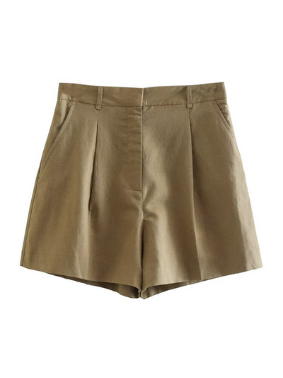 TRAF Ženski modni laneni skrateni prsluk s prednjim gumbima Vintage V izrez bez rukava Ženska gornja odjeća Chic Top prsluk