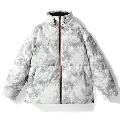 Zimske modne muške donje jakne Tople deblje ležerne podstavljene pufer kapute PU vodootporne vanjske muške parke Gornja odjeća otporna na vjetar