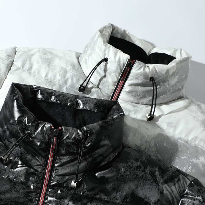 Zimske modne muške donje jakne Tople deblje ležerne podstavljene pufer kapute PU vodootporne vanjske muške parke Gornja odjeća otporna na vjetar