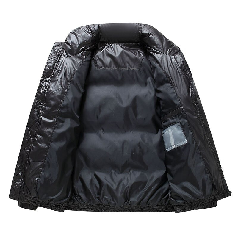 Zimske muške puhaste jakne Ležerne deblje tople bijele patke pufer jakne Modne jednobojne muške kapute sa samostojećim ovratnikom Gornja odjeća