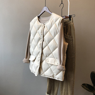 2022. gada ziemas iekšējās veste sieviešu siltā veste mētelis ar izgriezumu, sieviešu kokvilnas topi Chaleco Mujer Gilet Casaco Feminino