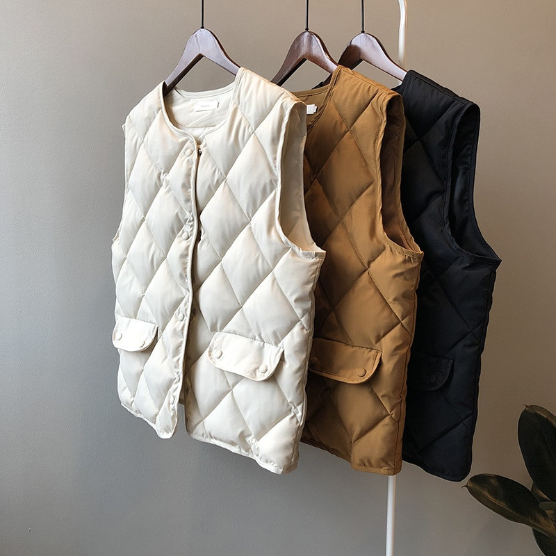 2022. gada ziemas iekšējās veste sieviešu siltā veste mētelis ar izgriezumu, sieviešu kokvilnas topi Chaleco Mujer Gilet Casaco Feminino