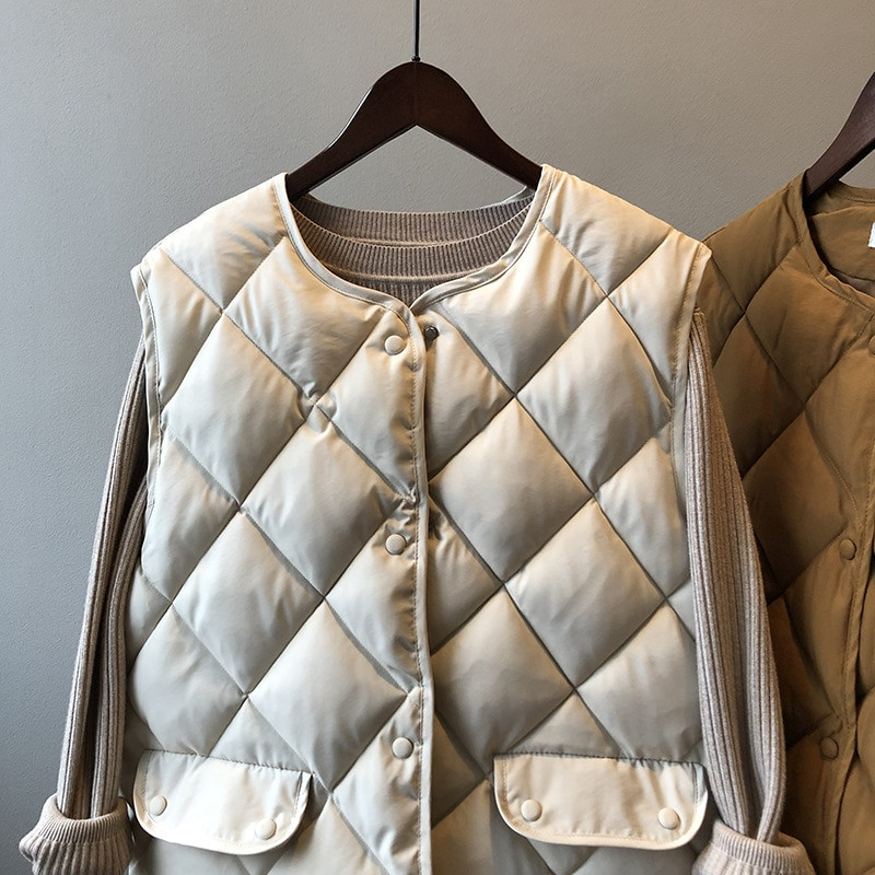 2022. gada ziemas iekšējās veste sieviešu siltā veste mētelis ar izgriezumu, sieviešu kokvilnas topi Chaleco Mujer Gilet Casaco Feminino