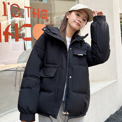 Orwindny Moteriška Žieminė Striukė Trumpa Šilta Parkas Moteriška Rudens Naujas Storėjantis Paltas Medvilninė Paminkštinta Striukė su gobtuvu 3XL