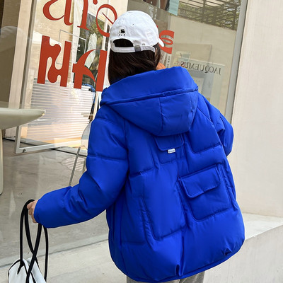 Orwindny Moteriška Žieminė Striukė Trumpa Šilta Parkas Moteriška Rudens Naujas Storėjantis Paltas Medvilninė Paminkštinta Striukė su gobtuvu 3XL