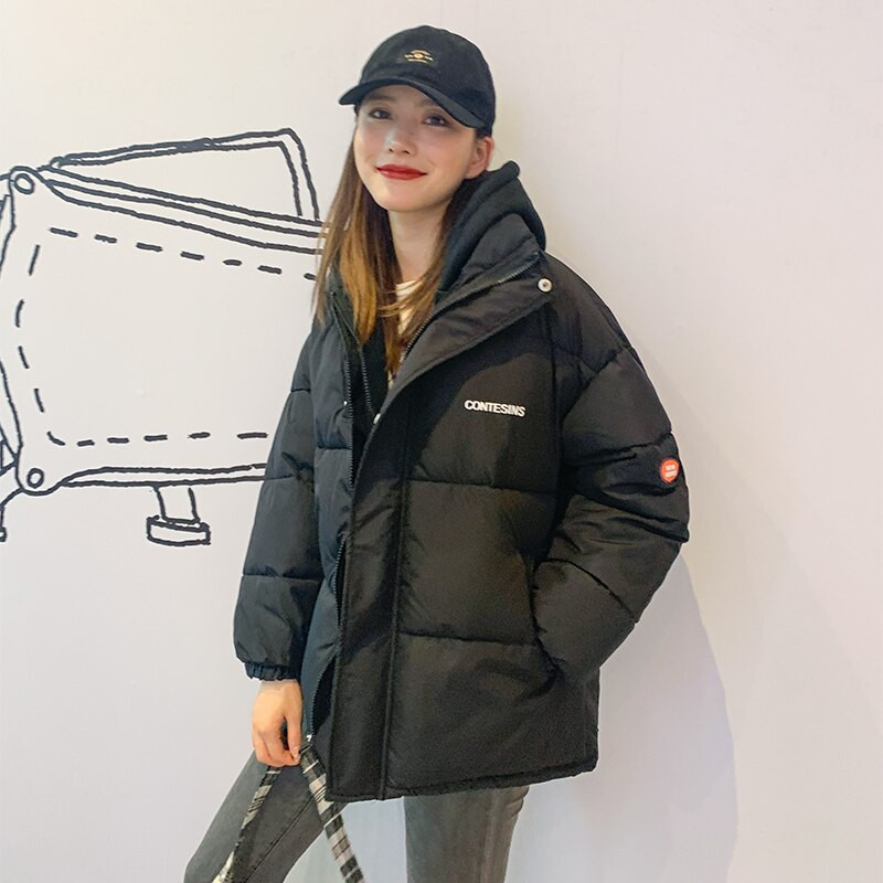 Jauna sieviešu ziemas rudens jaka 2022. gada brīva sieviešu, bieza kokvilnas odere ar kapuci, īss, masīvs, ikdienas sieviešu parks
