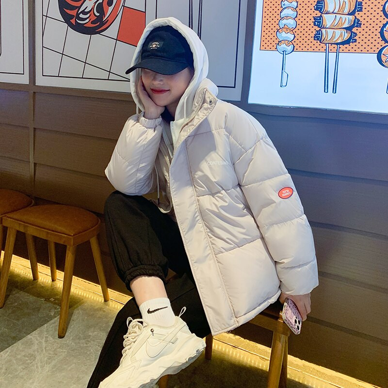 Jauna sieviešu ziemas rudens jaka 2022. gada brīva sieviešu, bieza kokvilnas odere ar kapuci, īss, masīvs, ikdienas sieviešu parks