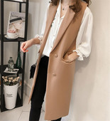 Sieviešu veste bez garām piedurknēm Eleganta biroja sieviešu veste, melna ikdienas garā veste, sieviešu veste, sieviešu veste PZ2638