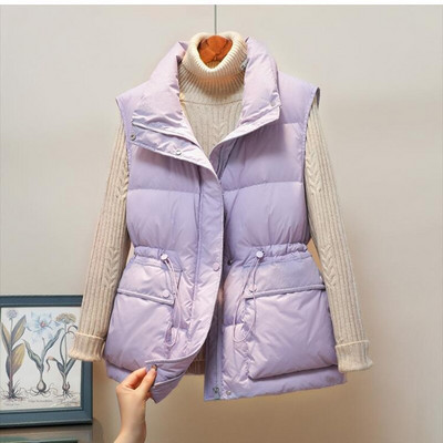 2022. gada pavasara ziemas, kokvilnas polsterētas dūnu veste, sieviešu stāvus apkakles veste, ikdienas jaka, bezpiedurkņu jaka, ielas apģērbs, brīvas veste sievietēm