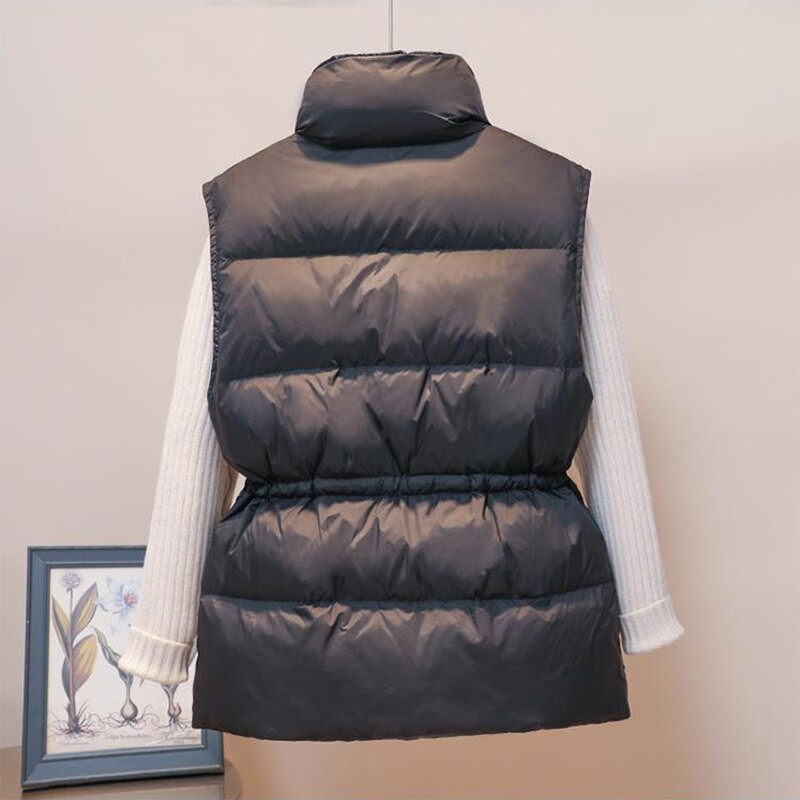 2022. gada pavasara ziemas, kokvilnas polsterētas dūnu veste, sieviešu stāvus apkakles veste, ikdienas jaka, bezpiedurkņu jaka, ielas apģērbs, brīvas veste sievietēm