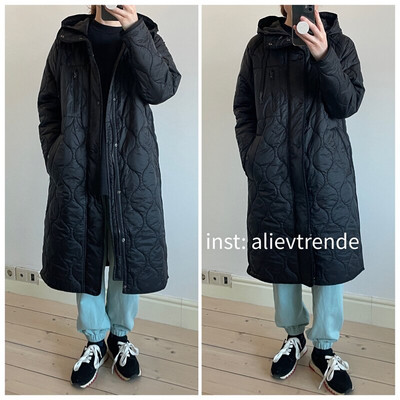 Nova jesensko-zimska vintage zelena ženska parka jakna Kaput Ležerni kaputi s kapuljačom Ženska topla široka duga ženska odjeća velikih dimenzija