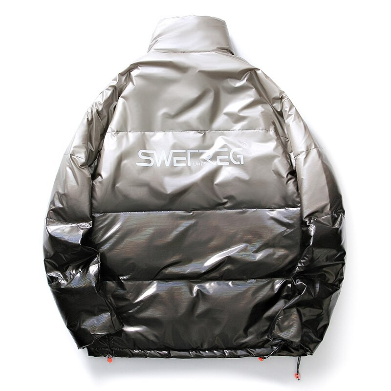 Ziemas jauns modes ielas apģērbs, balta pīļu dūnu jaka vīriešiem, vēja necaurlaidīga, bieza, silta jaka, gradienta krāsa, pāra dūnu jaka