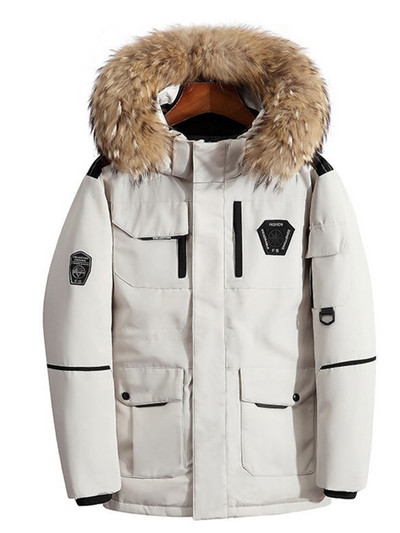 Unisex liela ādas vīriešu dūnu jaka zoss vidēja garuma plus izmēra 3XL ziemas jaka sievietēm, skaista, silta kravas mētelis ar kokvilnas oderi