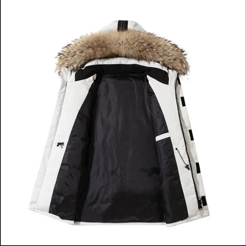Unisex liela ādas vīriešu dūnu jaka zoss vidēja garuma plus izmēra 3XL ziemas jaka sievietēm, skaista, silta kravas mētelis ar kokvilnas oderi