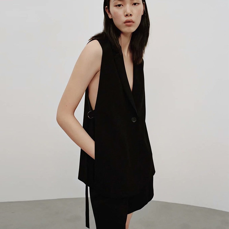 Klasiska gara veste Sievietēm Elegants uzvalks West Spring Jakas Bez piedurknēm Virsdrēbes Office Dame Slender veste 2021 jaun.