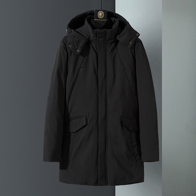 2022. Nova marka Zimska puhasta jakna Muška ležerna jednobojna široka vjetrovka s kapuljačom Deblja topla bijela kaputi s pačjim puhom Muške duge parke