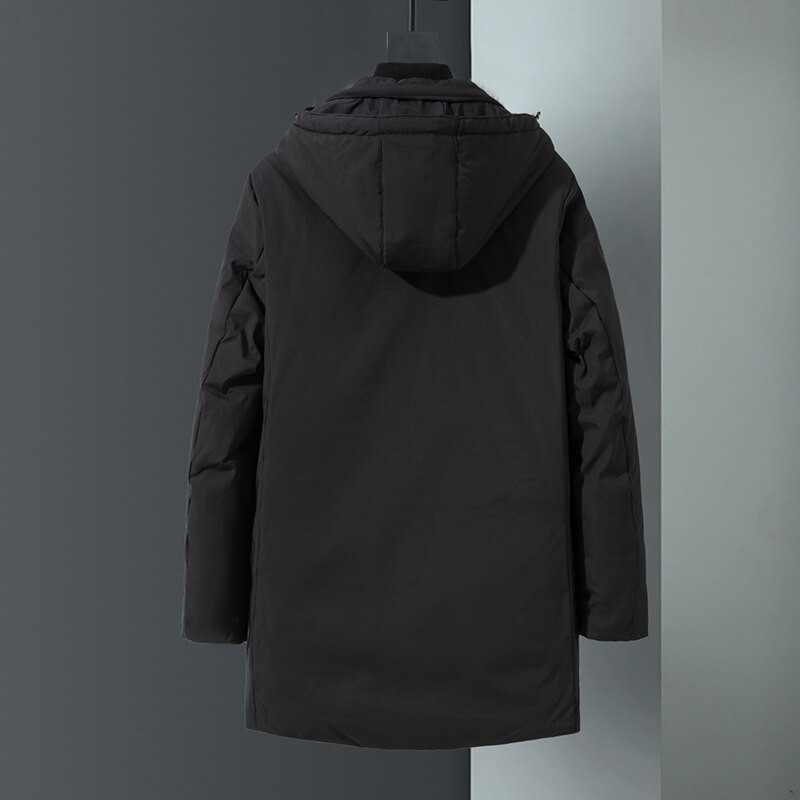 2022. Nova marka Zimska puhasta jakna Muška ležerna jednobojna široka vjetrovka s kapuljačom Deblja topla bijela kaputi s pačjim puhom Muške duge parke