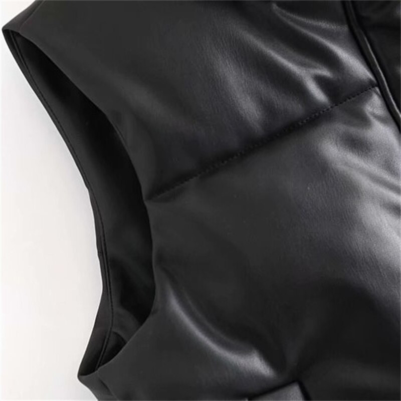 MESTTRAF Sieviešu 2021. gada seksīgi ar aukliņām mākslīgās ādas polsterēta veste, retro stila sānu kabatas, sieviešu virsdrēbes