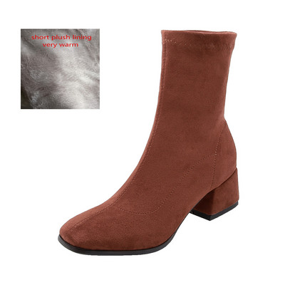 Ženske gležnjače s čarapama 2022. Proljeće Jesen Sa šiljatim prstima Niska peta Elastično jato Crne Udobne čizme Ženske cipele Velika veličina 42 43