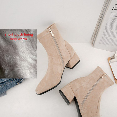 Ženske gležnjače s čarapama 2022. Proljeće Jesen Sa šiljatim prstima Niska peta Elastično jato Crne Udobne čizme Ženske cipele Velika veličina 42 43