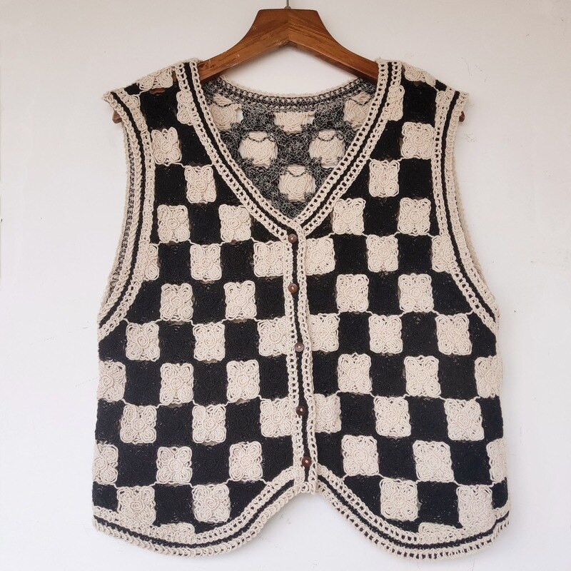 Argyle Vest Sieviešu Retro Vispārpiemērots rudens sieviešu apģērbs bez piedurknēm V veida kakla izgriezuma elegants stilīgs pusaudžu apģērbs Ielu apģērbs mētelis Basic