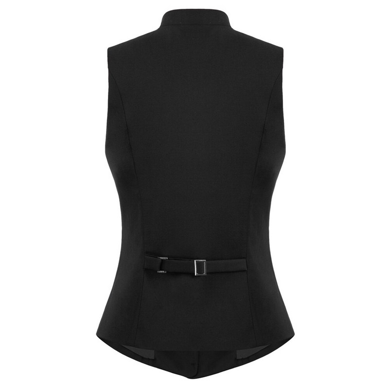 KK vintage jakas sieviešu topi ar U veida kakla izgriezumu, veste Mētelis bez piedurknēm, statīvs apkakle ar vienrindu vienkrāsainu, slaidu, apgrieztu vakara ballīti