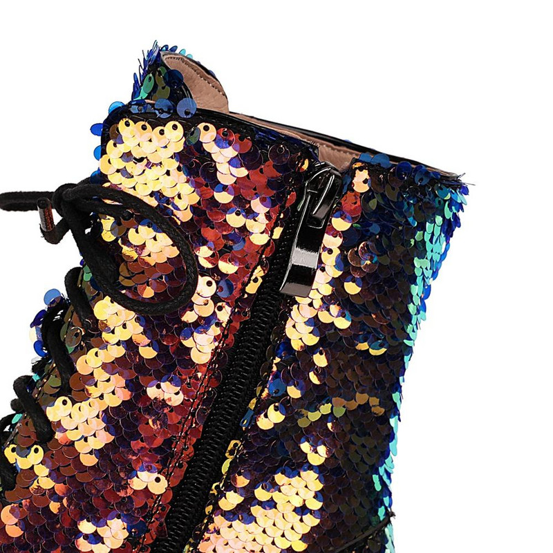 Krāsu mainošs audums ar fliteriem rudens un ziemas modes sieviešu zābaki vienkrāsaini maināmi daudzkrāsu burvju apavi aplis ar fliteriem