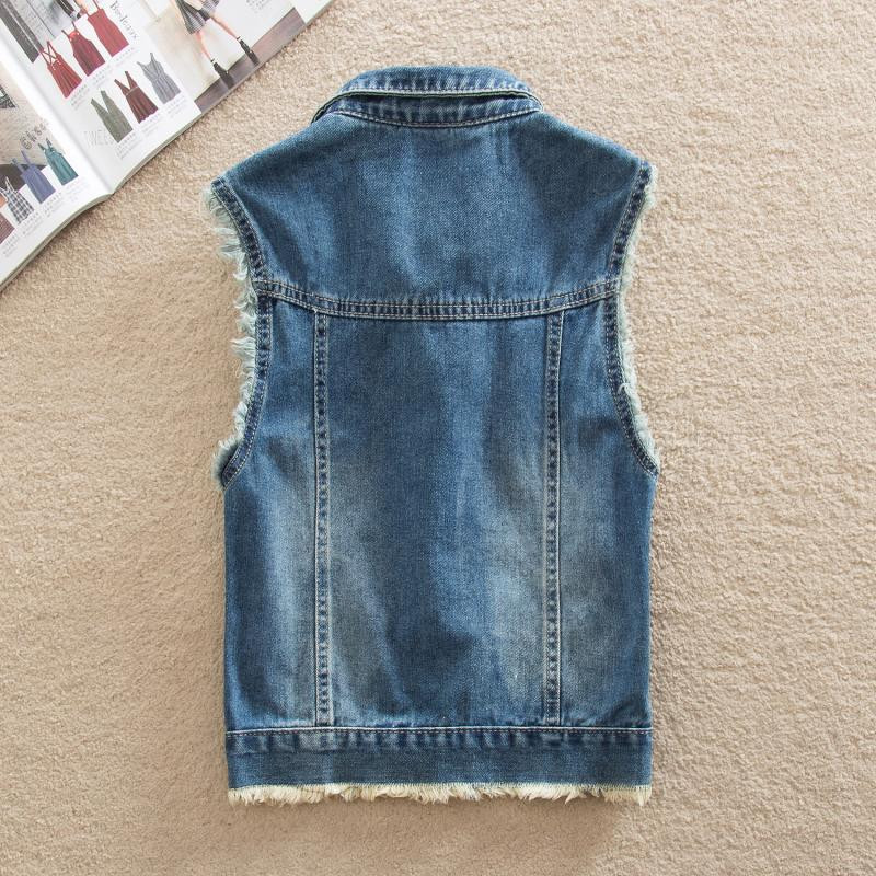Κοντό τζιν γιλέκο Γυναικείο ανοιξιάτικο φθινόπωρο Vintage λεπτό αμάνικο παλτό Plus μέγεθος 5XL All-match Casual Jeans γιλέκο μπλουζάκια