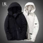 New Men Down Jacket 2022 Winter Thicken Hooded Parka Outerwear Casual ζεστά αντιανεμικά λευκά μπουφάν πουπουλένια πάπια Ανδρικά πανωφόρια