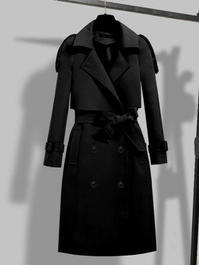 Ziemas mētelis sievietēm Trenčs Sieviešu garais mētelis korejiešu modes ielas jaka Vintage ar garām piedurknēm