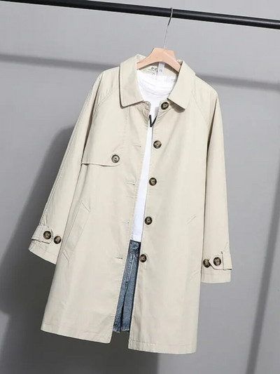 Trenč kaput proljeće jesen, žene, nova moda 2022., korejski labavi ženski kaput s jednim kopčanjem, vjetrovka srednje dužine, ženski vanjski kaput