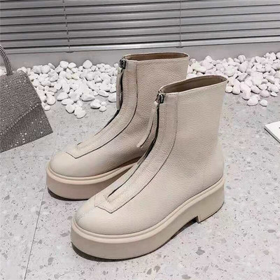 Jesen Zima Viteške čizme s debelim potplatom Ženske čizme  s patentnim zatvaračem Luksuzne kvalitetne motociklističke čizme Ženske Bota