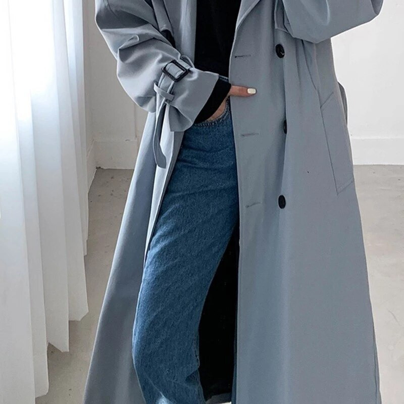 Jaunums — 2022. gada sieviešu garie mēteļi Augstākās kvalitātes lielizmēra mēteļi 100% kokvilnas brīva vēja necaurlaidīga ielas garā jaka