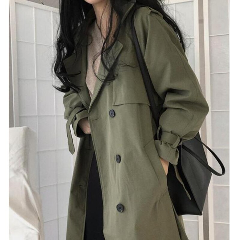 Jaunums — 2022. gada sieviešu garie mēteļi Augstākās kvalitātes lielizmēra mēteļi 100% kokvilnas brīva vēja necaurlaidīga ielas garā jaka