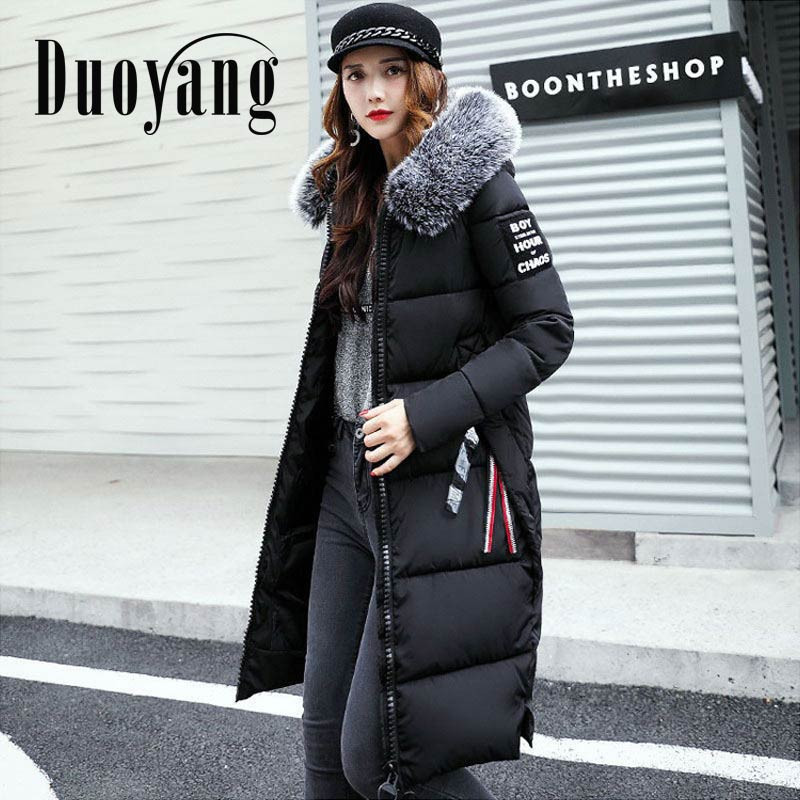 Zimske ženske jakne i kaputi s krznenim ovratnikom za 2022., tople pamučne parke s patentnim zatvaračem Jednobojna ženska duga ležerna gornja odjeća