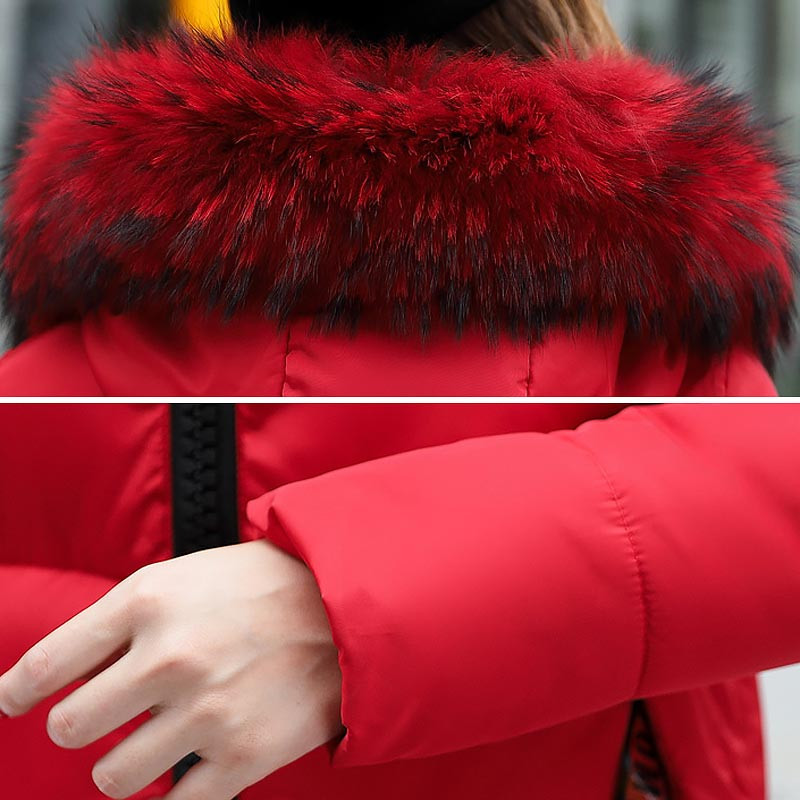 Zimske ženske jakne i kaputi s krznenim ovratnikom za 2022., tople pamučne parke s patentnim zatvaračem Jednobojna ženska duga ležerna gornja odjeća