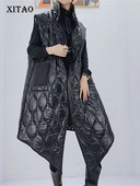 XITAO prsluk s uzorkom s printom, ženski modni džepni prsluk s obožavateljicom božice s jednim dojkom, jesen 2021., manjinski prsluk bez rukava s pismom GWJ1269