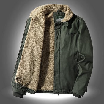 Ανδρικά παλτό Parka από 100% βαμβάκι Thicken Warm ανδρικό παλτό Harajuku αντιανεμικό συμπαγές μπουφάν Parka Winter New Street Casual Outerwear