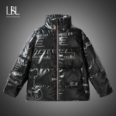 Jauna vīriešu jaka, 2022. gada ziemas, polsterēta un bieza vīriešu pīļu dūnu jaka ikdienas vienkrāsu virsdrēbes, siltas virsjakas