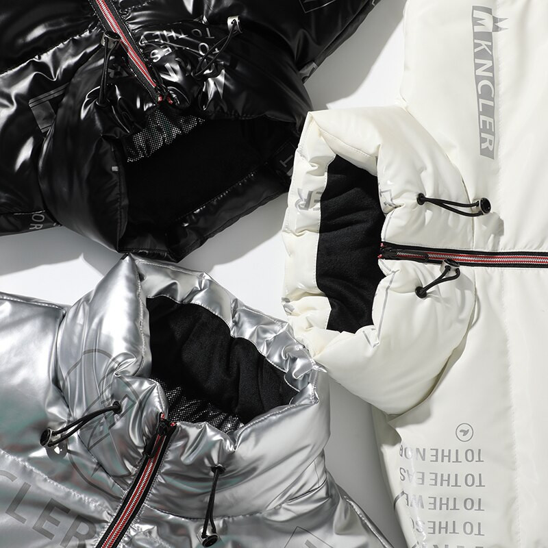 Jauna vīriešu jaka, 2022. gada ziemas, polsterēta un bieza vīriešu pīļu dūnu jaka ikdienas vienkrāsu virsdrēbes, siltas virsjakas