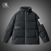 Jauna ziemas jaka Vīriešu ikdienas silti, biezi dūnu mēteļi Vīriešu statīvs krāsainas dūnu jakas Vēja necaurlaidīgas vienkrāsainas mēteļi