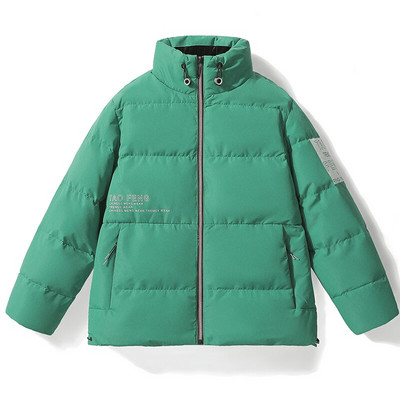 Jauna ziemas jaka Vīriešu ikdienas silti, biezi dūnu mēteļi Vīriešu statīvs krāsainas dūnu jakas Vēja necaurlaidīgas vienkrāsainas mēteļi