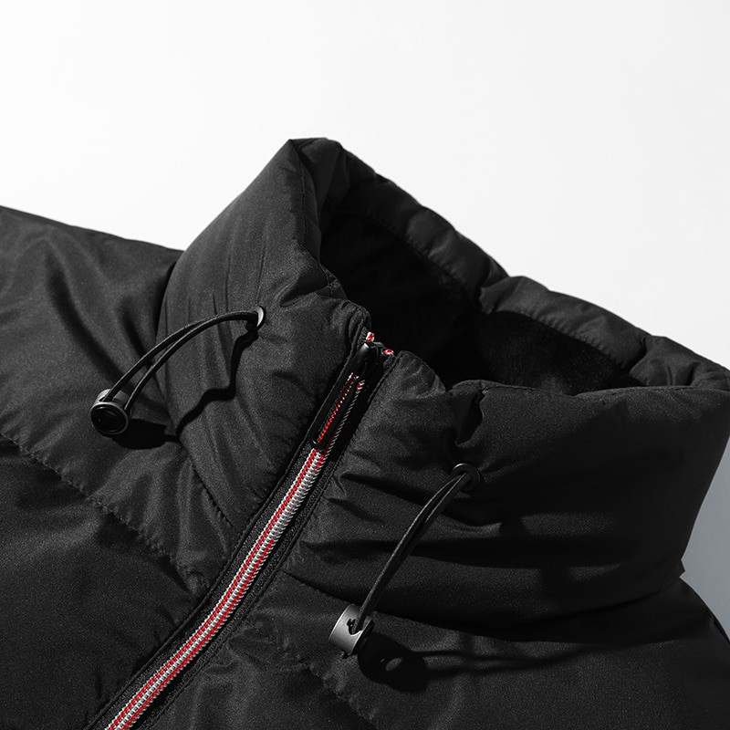 Jauna ziemas jaka Vīriešu ikdienas silti, biezi dūnu mēteļi Vīriešu statīvs krāsainas dūnu jakas Vēja necaurlaidīgas vienkrāsainas mēteļi