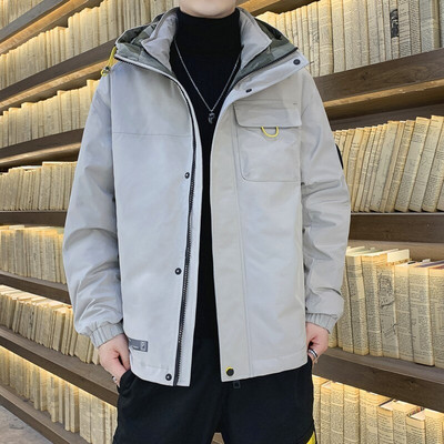 2022. gada ziemas siltā dūnu jaka Jauni vīriešu mēteļi ar kapuci 90% balti pīļu dūnu jakas Vīriešu biezas āra vienkrāsainas virsjakas