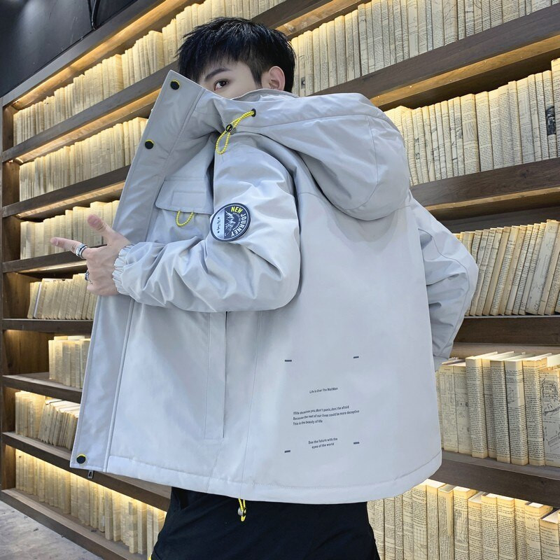 2022. gada ziemas siltā dūnu jaka Jauni vīriešu mēteļi ar kapuci 90% balti pīļu dūnu jakas Vīriešu biezas āra vienkrāsainas virsjakas