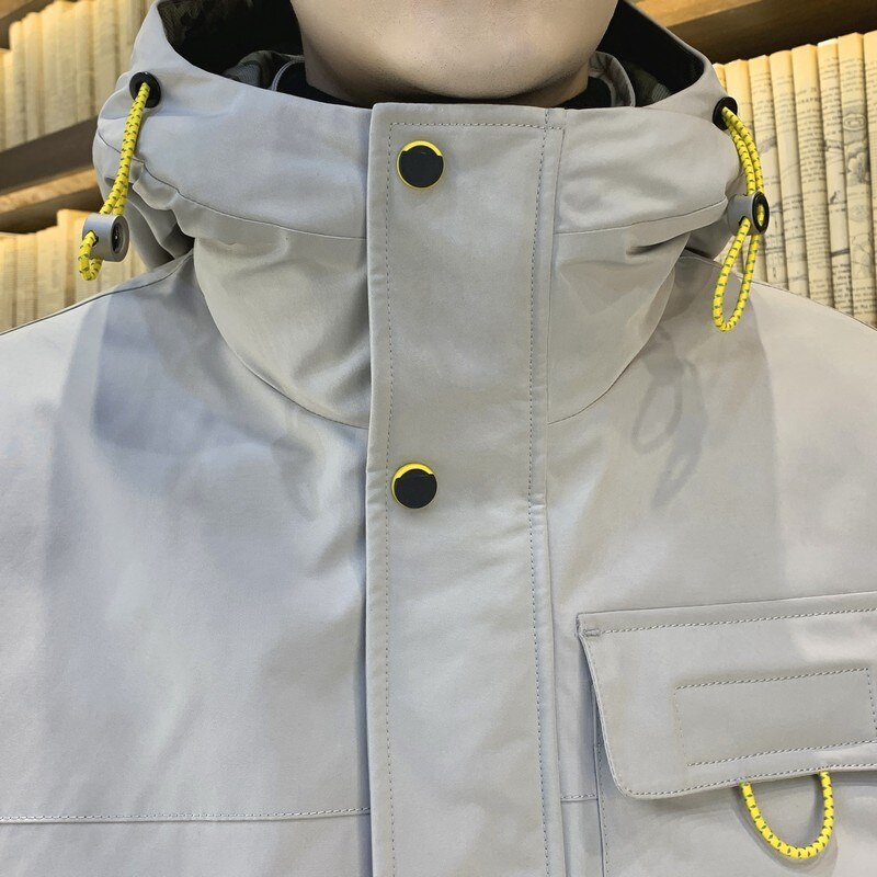 2022. gada ziemas siltā dūnu jaka Jauni vīriešu mēteļi ar kapuci 90% balti pīļu dūnu jakas Vīriešu biezas āra vienkrāsainas virsjakas