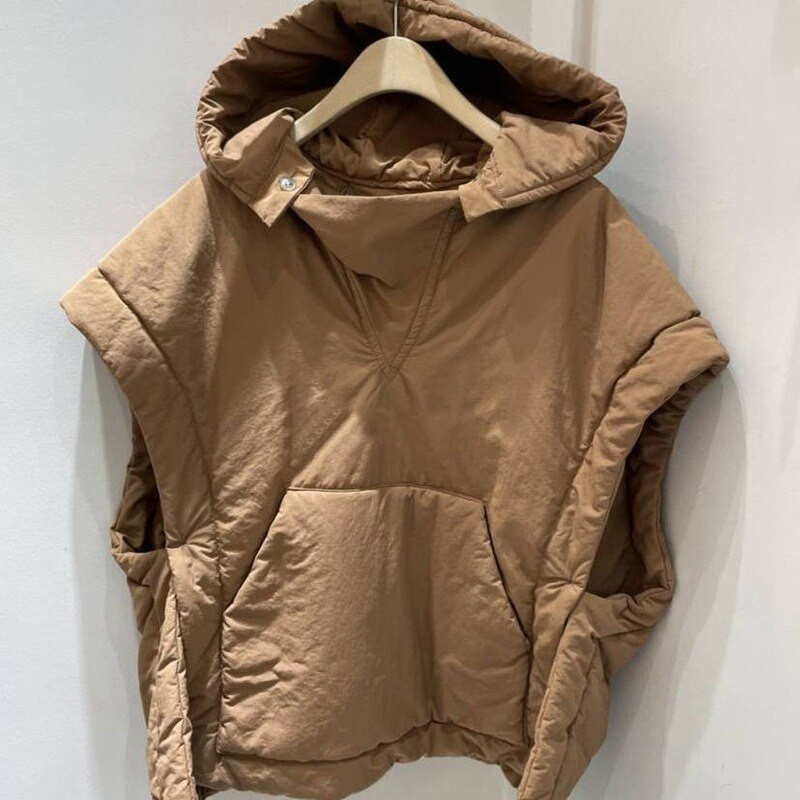 Chalecos Para Mujer Pullovers Black Parkas 2022 sügise varrukateta kapuutsiga vest naistele vest jakk vabaaja mantel Chaquetas