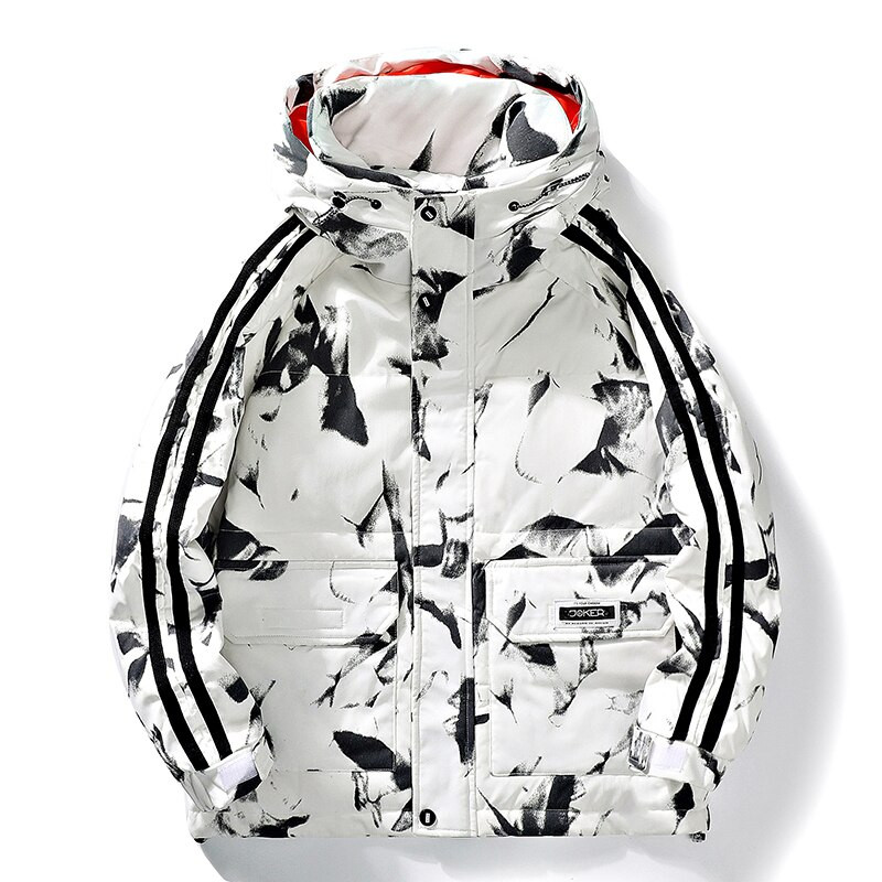 Madingos vyriškos pūkinės striukės žieminės Naujos šiltos storos striukės Laisvalaikio paminkštintos kamufliažinės vyriškos parkinės striukės lauke, atsparios vėjui viršutiniai drabužiai